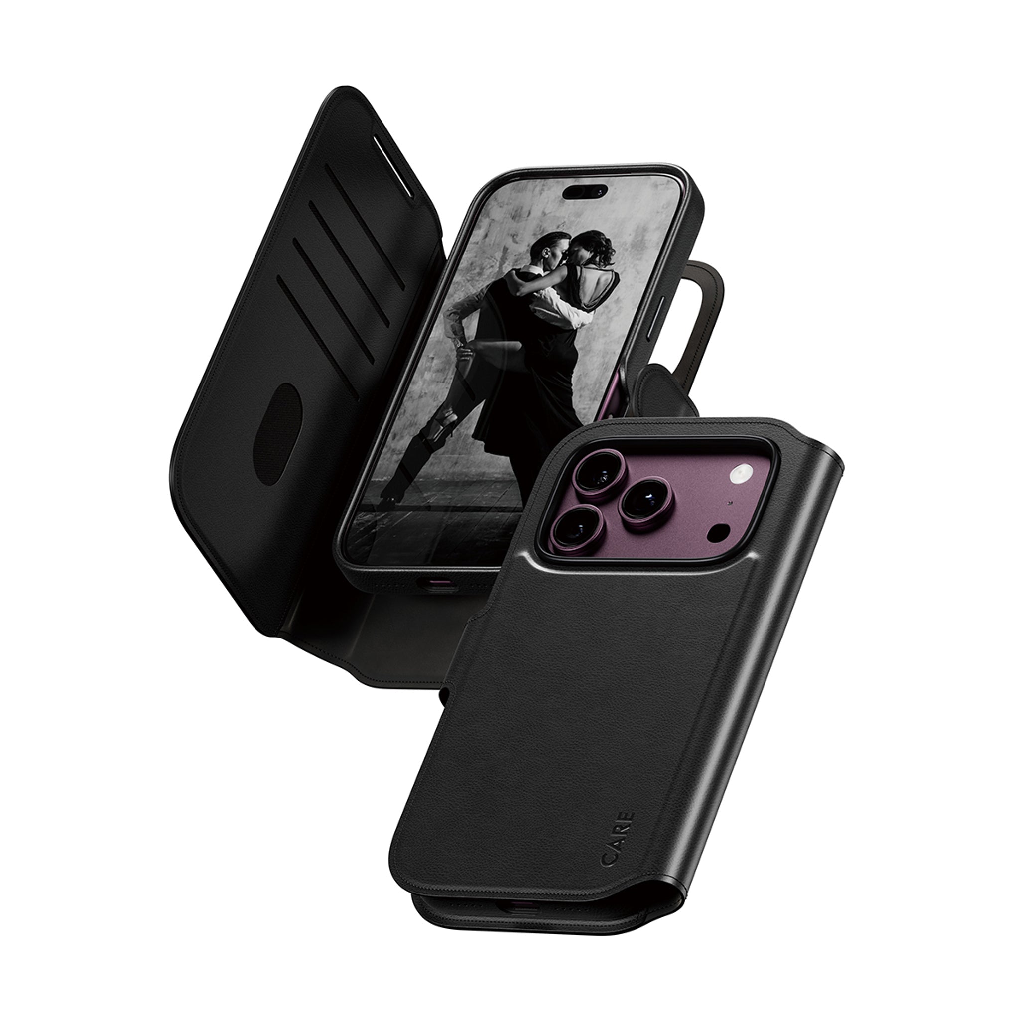 CARE™ by PanzerGlass® Tango 2-i-1 Wallet Case Sort m. MagSafe iPhone 18 Pro | 17 Pro